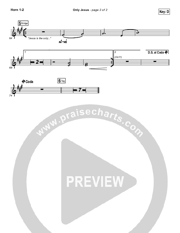 Only Jesus French Horn 1/2 (Casting Crowns)