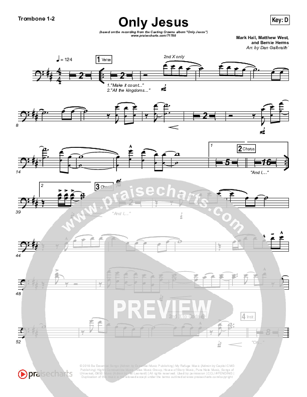 Only Jesus Trombone 1/2 (Casting Crowns)