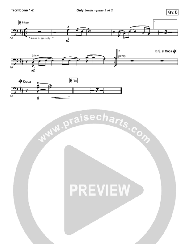 Only Jesus Trombone 1/2 (Casting Crowns)