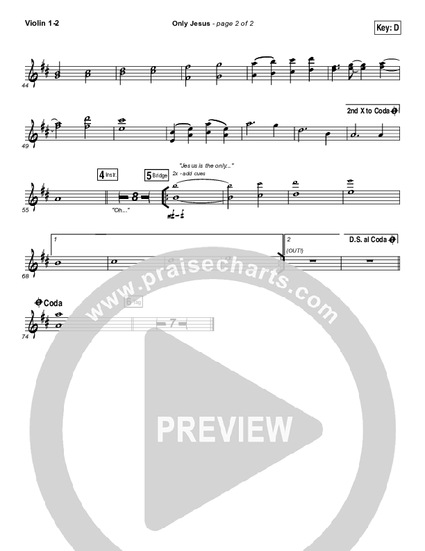 Only Jesus Violin 1/2 (Casting Crowns)