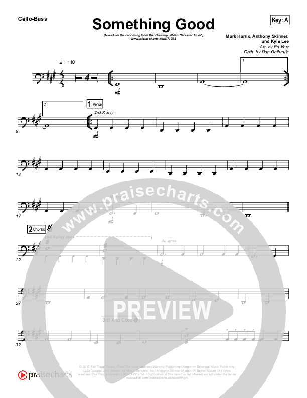 Something Good Cello/Bass (Gateway Worship)