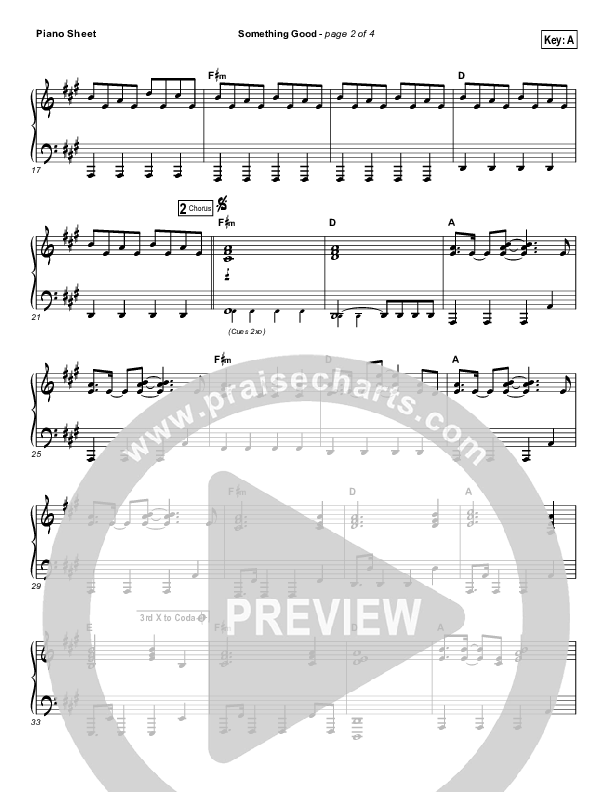 Something Good Piano Sheet (Gateway Worship)