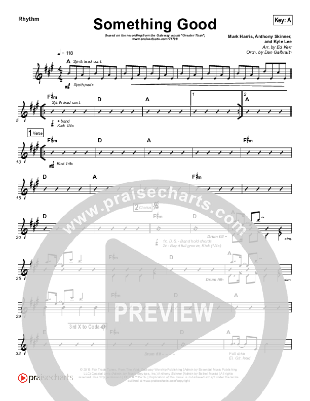 Something Good Rhythm Chart (Gateway Worship)