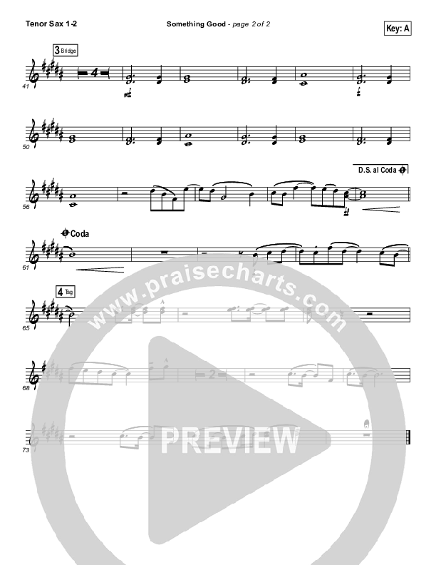 Something Good Tenor Sax 1/2 (Gateway Worship)
