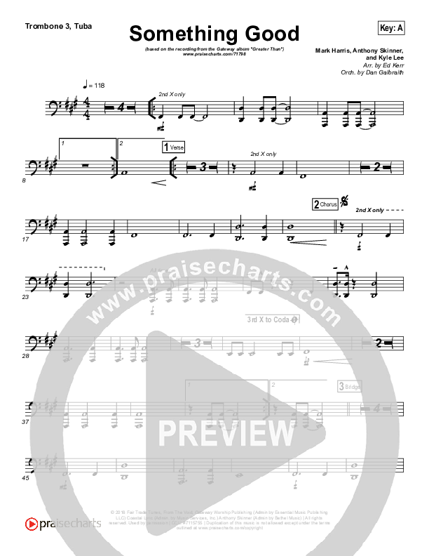 Something Good Trombone 3/Tuba (Gateway Worship)