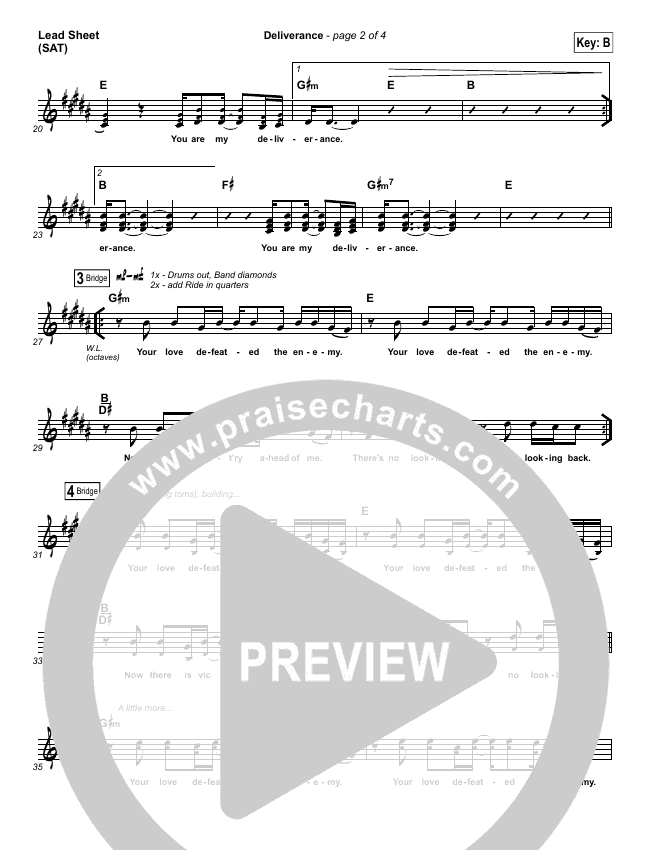 Deliverance Sheet Music PDF (GATEWAY) PraiseCharts