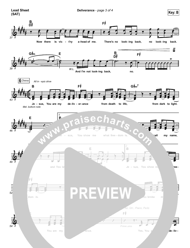 Deliverance Sheet Music PDF (GATEWAY) PraiseCharts