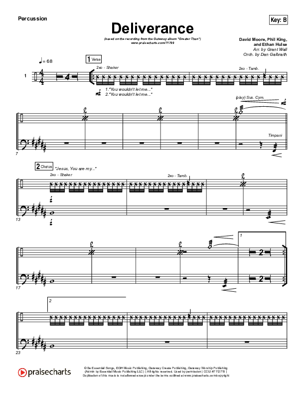 Deliverance Percussion (GATEWAY)