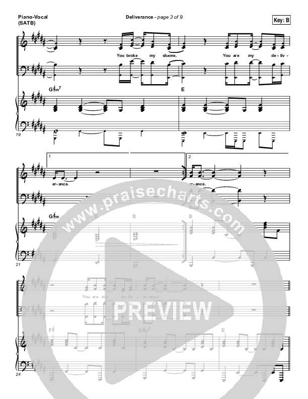 Deliverance Piano/Vocal (SATB) (GATEWAY)