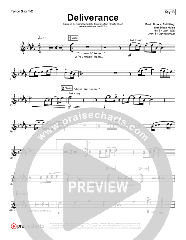 Deliverance Tenor Sax 1/2 (GATEWAY)