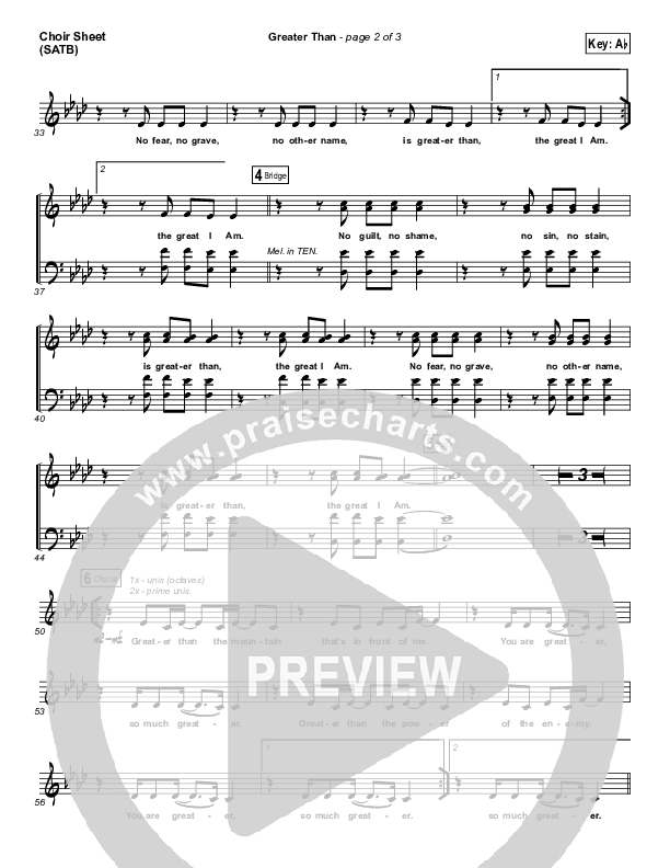 Greater Than Choir Sheet (SATB) (GATEWAY)