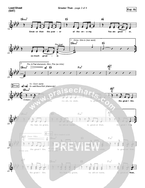 Greater Than Lead Sheet (SAT) (GATEWAY)