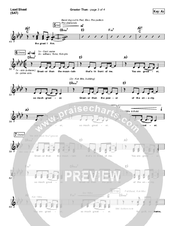 Greater Than Lead Sheet (SAT) (GATEWAY)