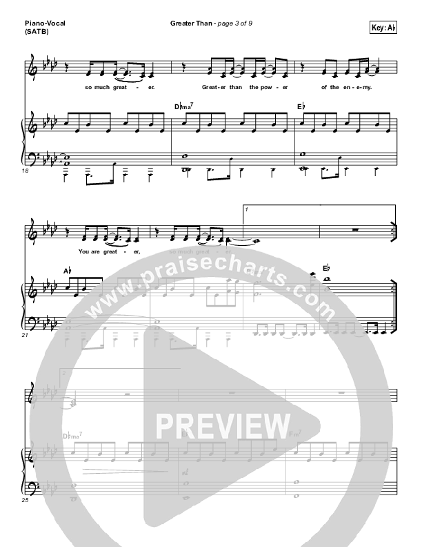Greater Than Piano/Vocal (SATB) (GATEWAY)