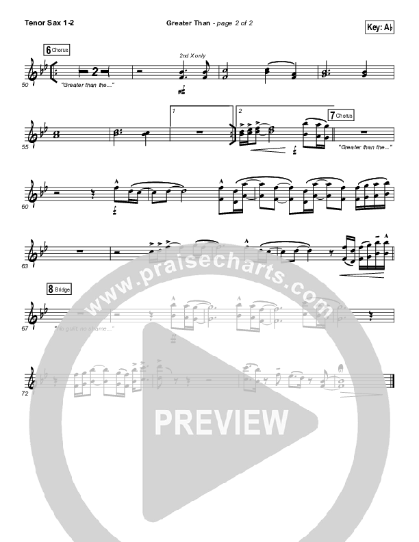 Greater Than Tenor Sax 1/2 (GATEWAY)