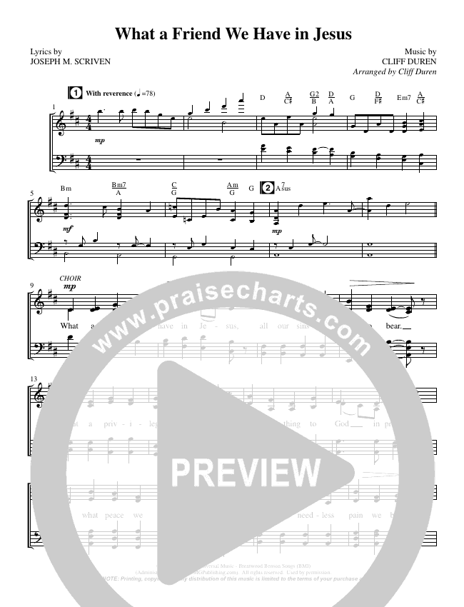 What A Friend We Have In Jesus Mp3 Download What A Friend We Have In Jesus (Choral) Sheet Music PDF (Brentwood