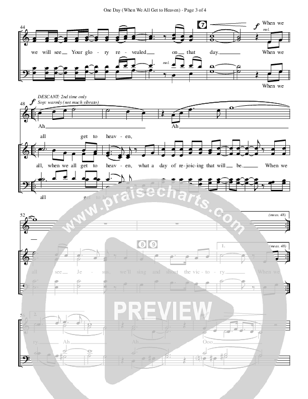 One Day (When We All Get To Heaven) (Choral) Choir Sheet (SATB) (Matt Redman / Brentwood Benson Choral / Arr. Jay Rouse)