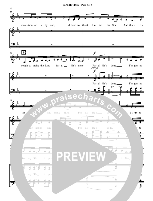 For All He’s Done (Choral) Sheet Music PDF (BrentwoodBenson Choral