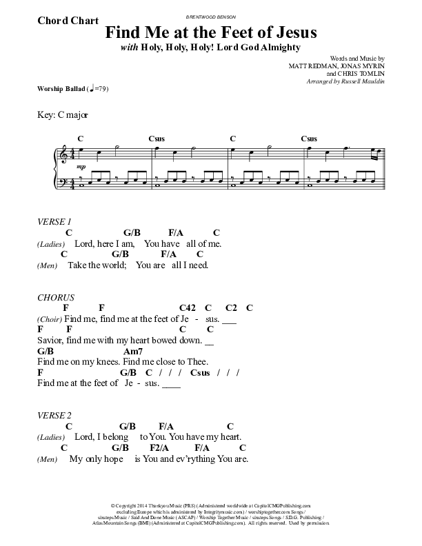 Find Me At The Feet Of Jesus (Choral) Chords PDF (Christy Nockels