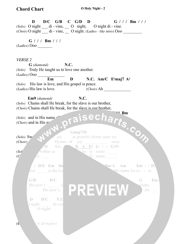 O Holy Night (Choral) Chords Gateway Choir, BrentwoodBenson Choral