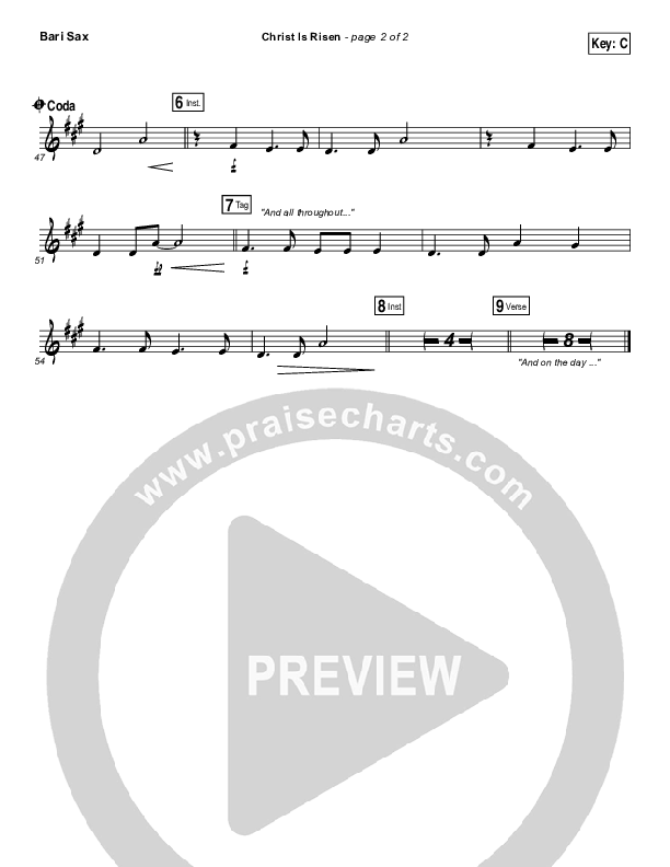 Christ Is Risen Bari Sax (Mack Brock)