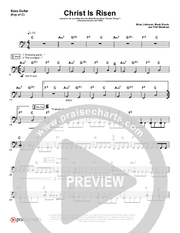 Christ Is Risen Bass Guitar (Mack Brock)