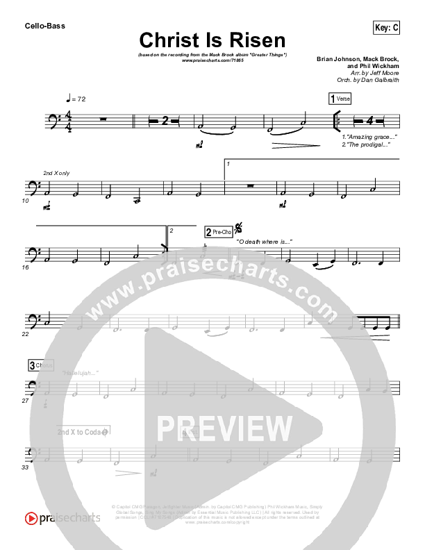 Christ Is Risen Cello/Bass (Mack Brock)