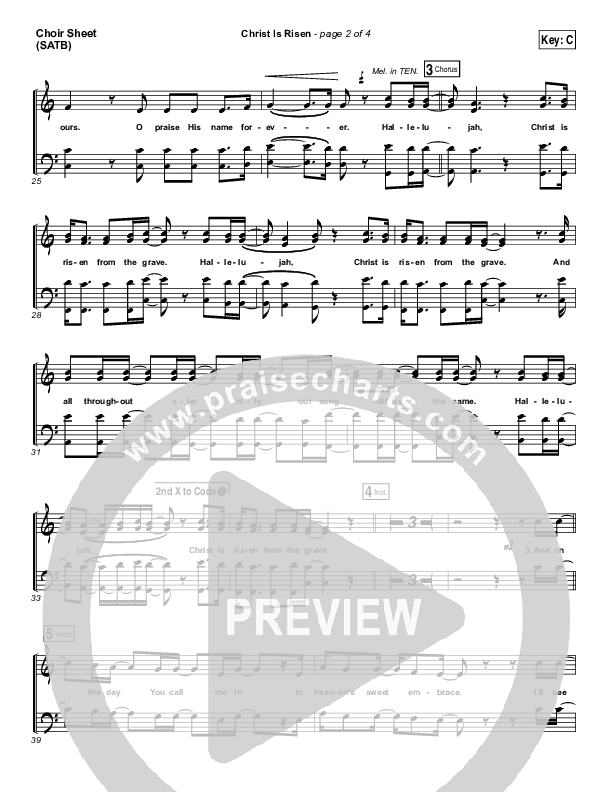 Christ Is Risen Choir Sheet (SATB) (Mack Brock)