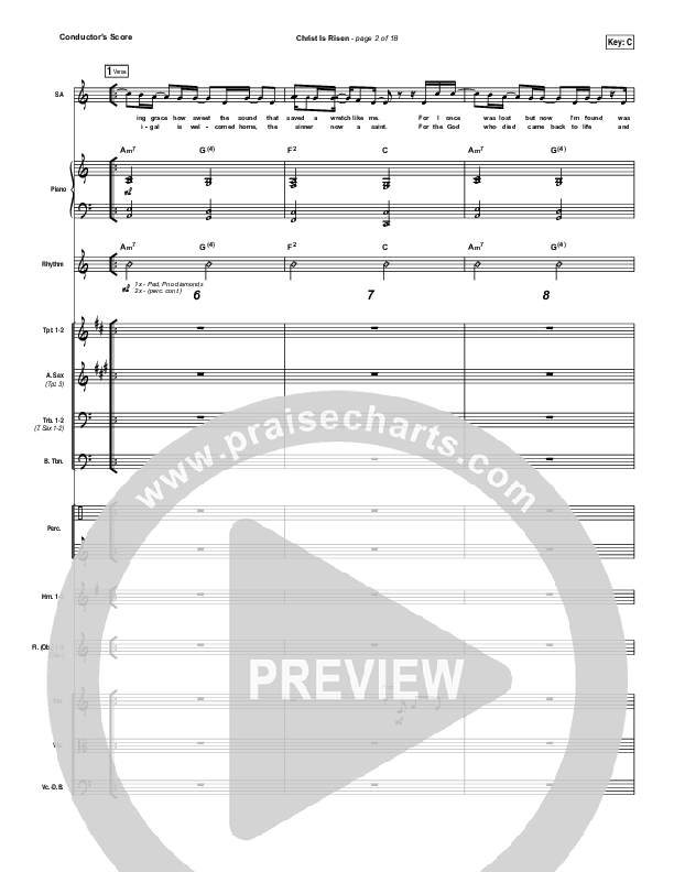 Christ Is Risen Conductor's Score (Mack Brock)