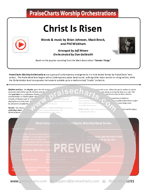 Christ Is Risen Cover Sheet (Mack Brock)