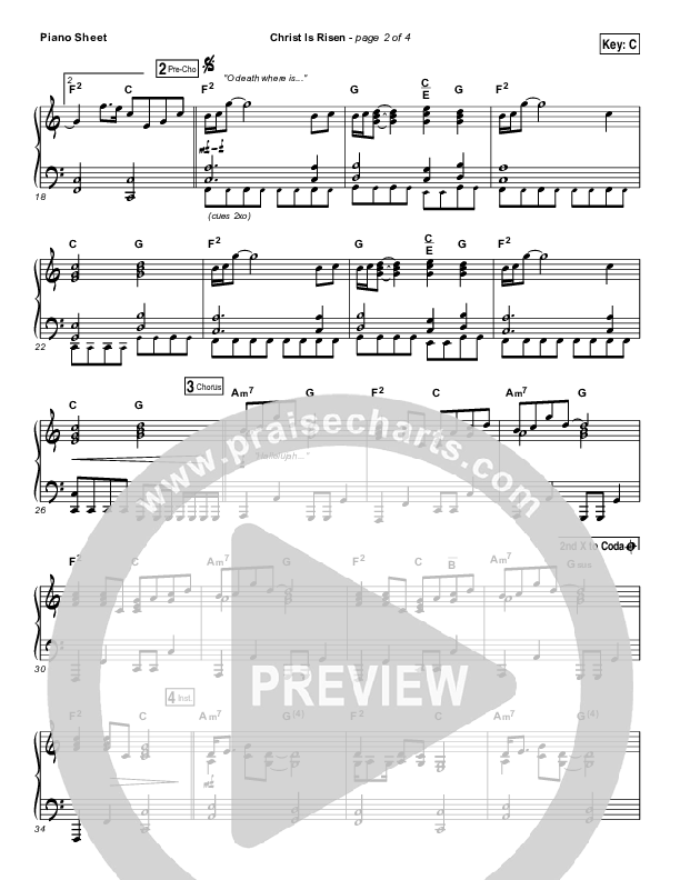 Christ Is Risen Piano Sheet (Mack Brock)