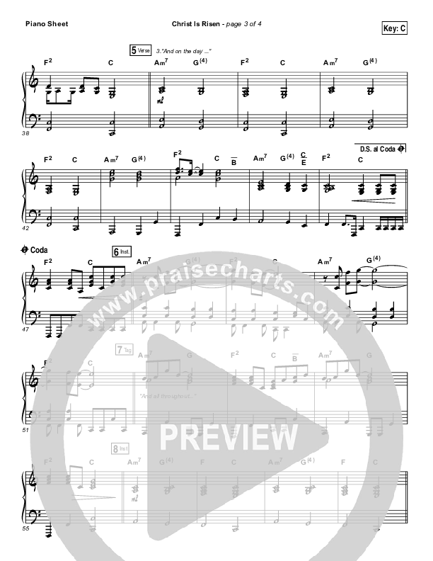 Christ Is Risen Piano Sheet (Mack Brock)