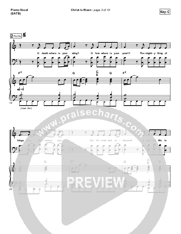 Christ Is Risen Piano/Vocal (SATB) (Mack Brock)