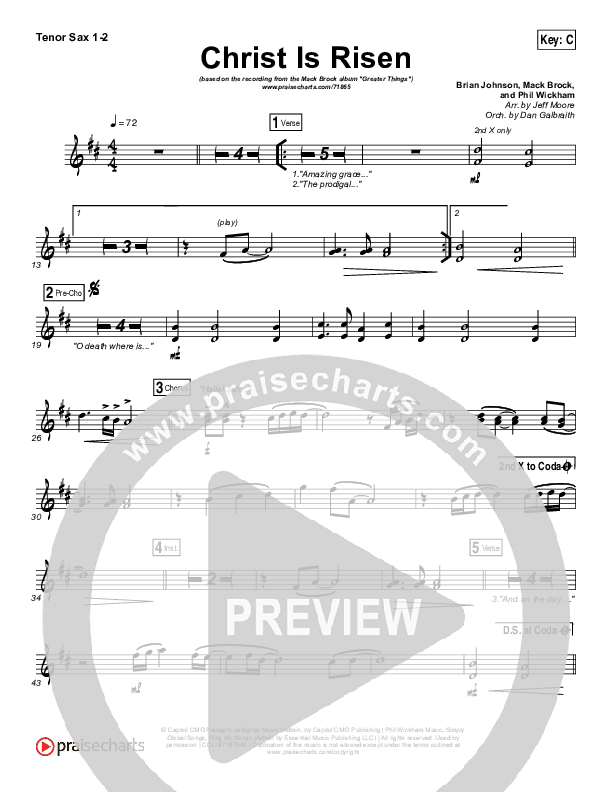 Christ Is Risen Tenor Sax 1/2 (Mack Brock)