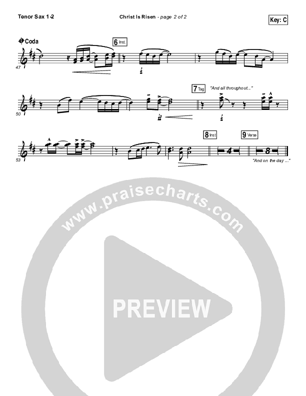 Christ Is Risen Tenor Sax 1/2 (Mack Brock)