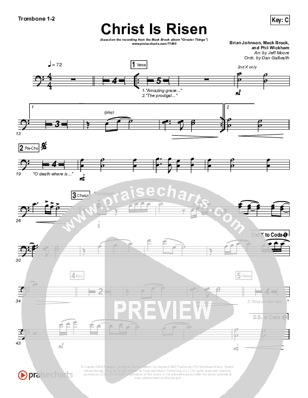 Christ Is Risen Trombone 1/2 (Mack Brock)