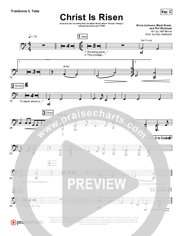 Christ Is Risen Trombone 3/Tuba (Mack Brock)