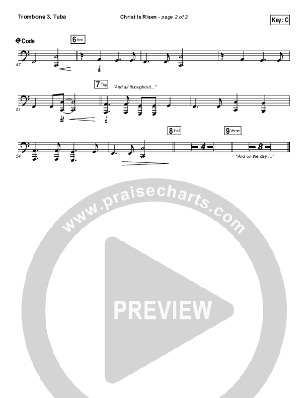 Christ Is Risen Trombone 3/Tuba (Mack Brock)