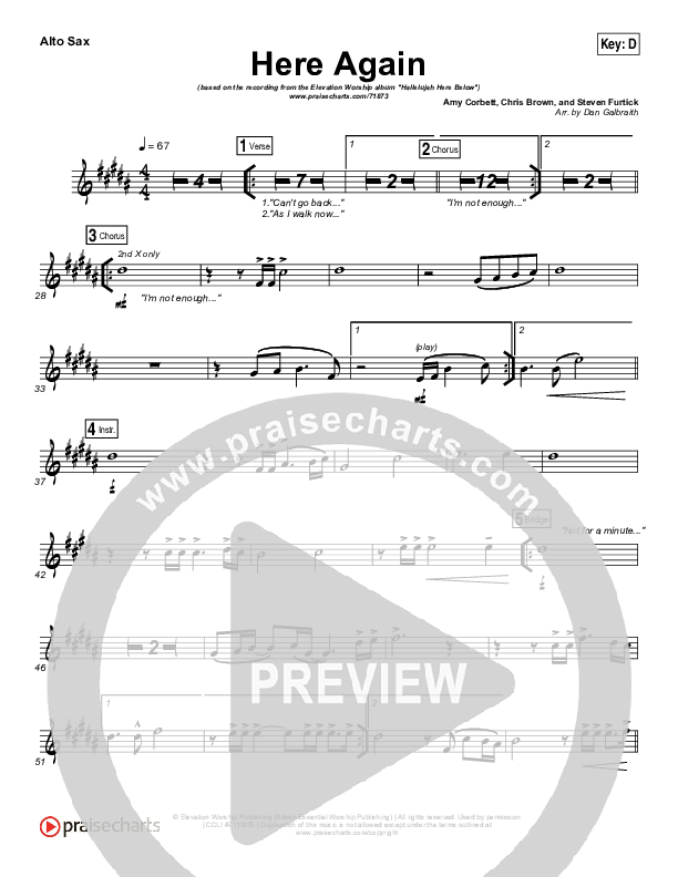 Here Again Alto Sax (Elevation Worship)
