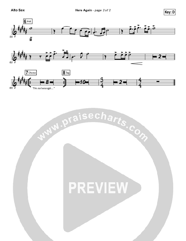 Here Again Alto Sax (Elevation Worship)