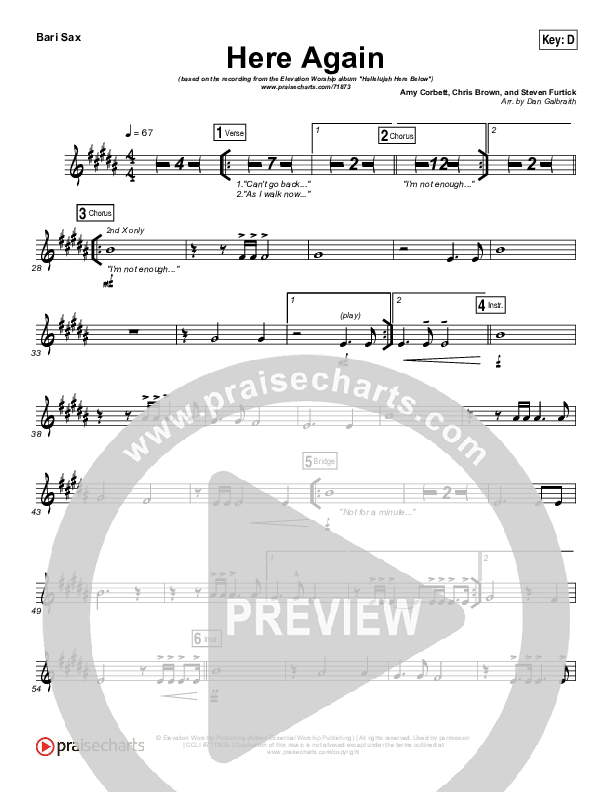 Here Again Bari Sax (Elevation Worship)