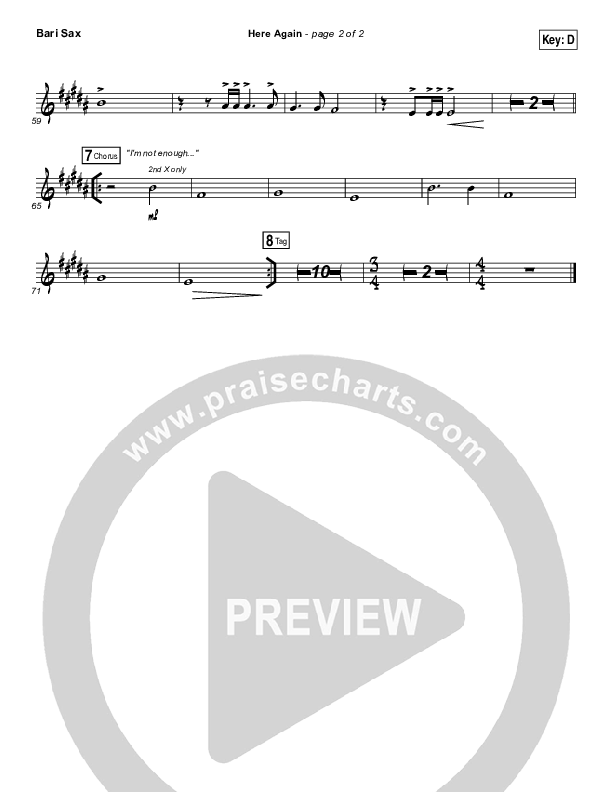 Here Again Bari Sax (Elevation Worship)