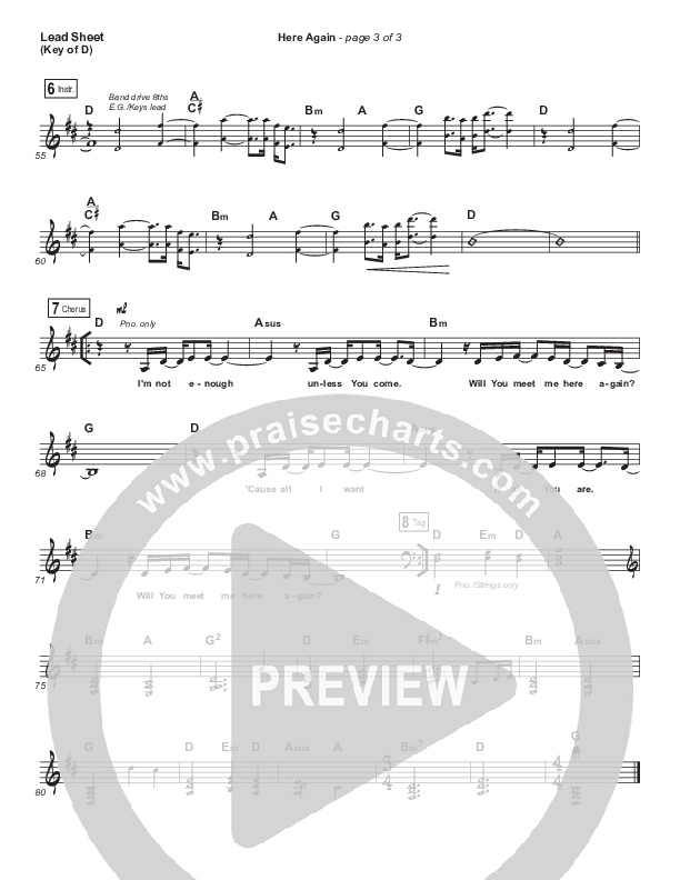 Here Again Lead Sheet (Melody) (Elevation Worship)