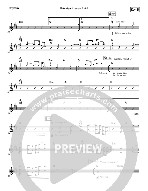 Here Again Rhythm Chart (Elevation Worship)