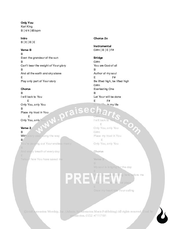 Only You Chords & Lyrics (Ascension Worship)