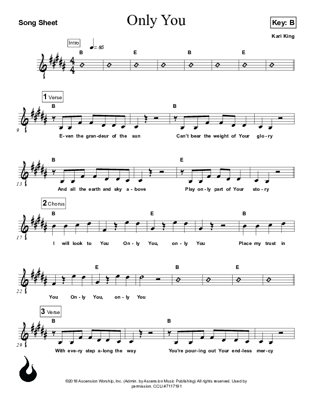 Only You Lead Sheet (Ascension Worship)