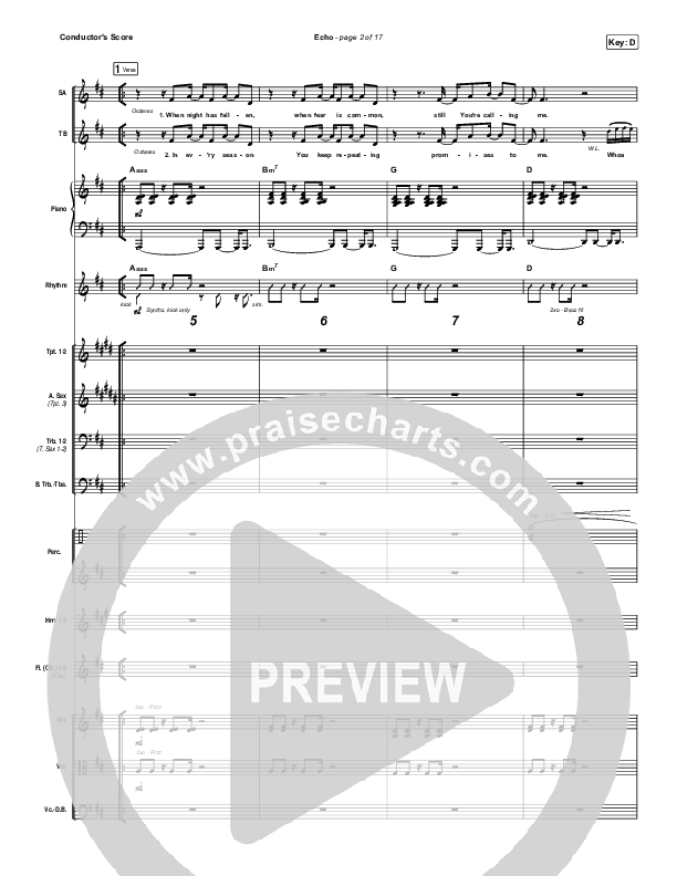 Echo Conductor's Score (Elevation Worship / Tauren Wells)
