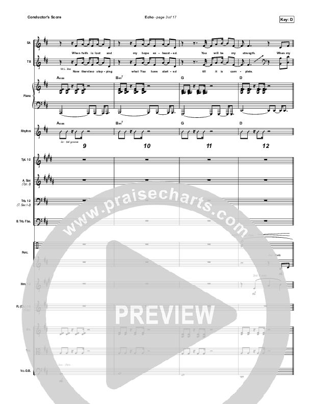 Echo Conductor's Score (Elevation Worship / Tauren Wells)