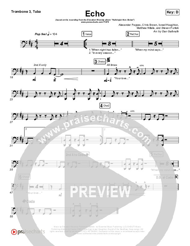 Echo Trombone 3/Tuba (Elevation Worship / Tauren Wells)