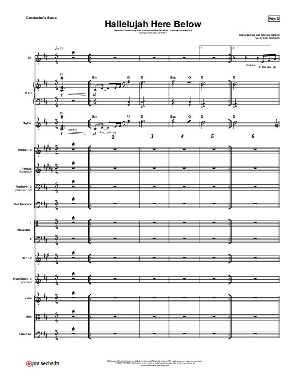Hallelujah Here Below Conductor's Score (Elevation Worship)